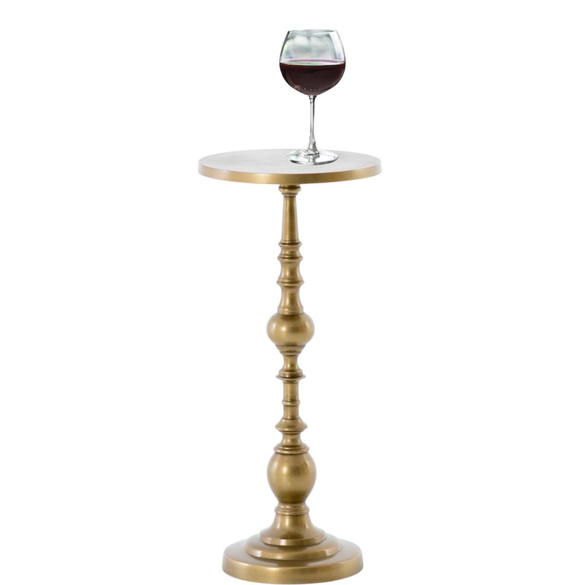 Handmade Antique Brass Drink Table | Minimalist Metal Side Table