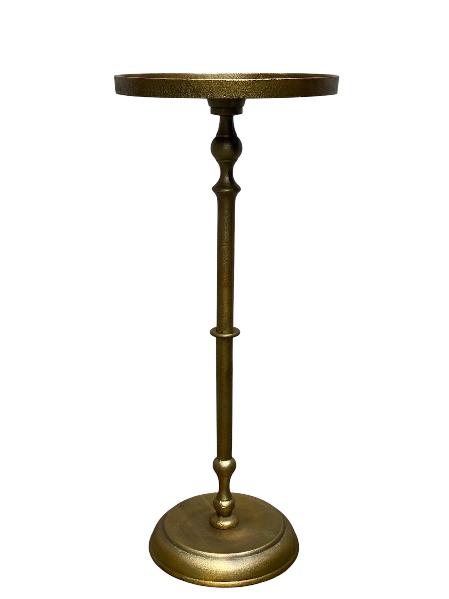 Handmade Cast Aluminum Side Table | European Luxe Accent Decor