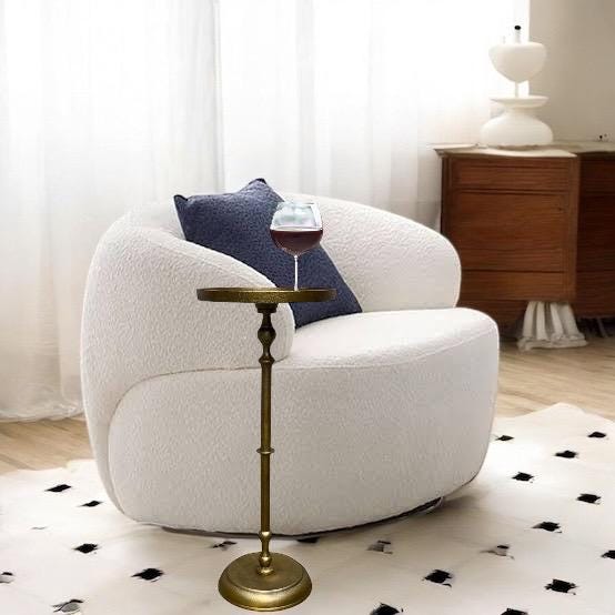 Handmade Cast Aluminum Side Table | European Luxe Accent Decor