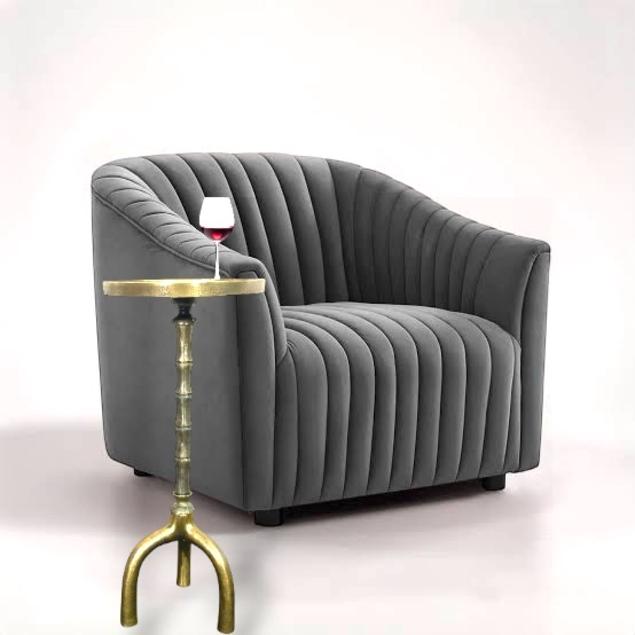 Handmade Antique Brass Bamboo Side Table | Modern Accent Furniture