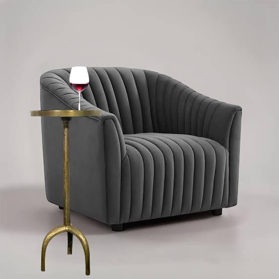 Handmade Cast Aluminum Side Table, Antique Brass Finish