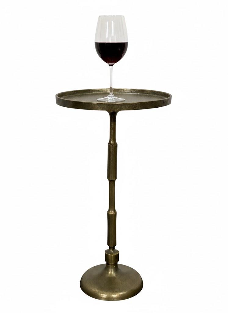 Handmade Antique Brass Side Table | French-Style Drink Table