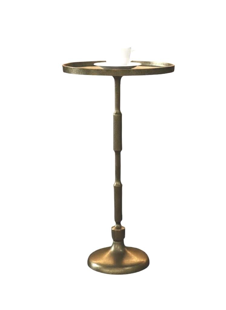 Handmade Antique Brass Side Table | French-Style Drink Table