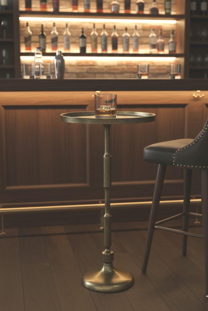 Handmade Antique Brass Side Table | French-Style Drink Table