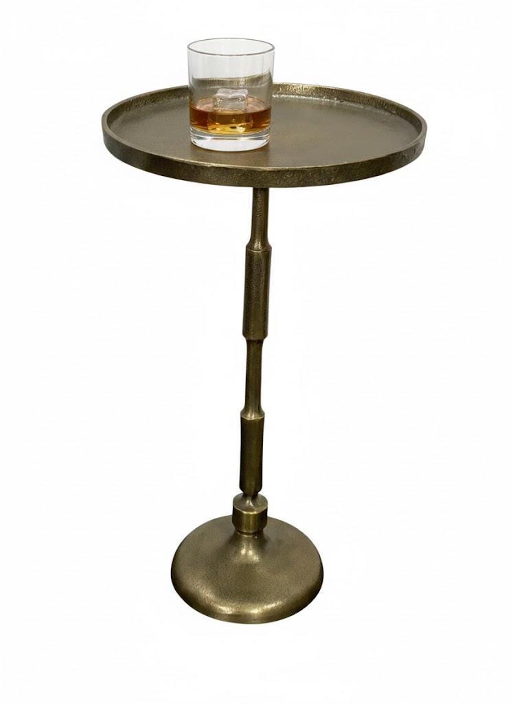 Handmade Antique Brass Side Table | French-Style Drink Table