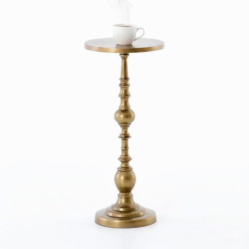 Handmade Antique Brass Drink Table | Minimalist Metal Side Table